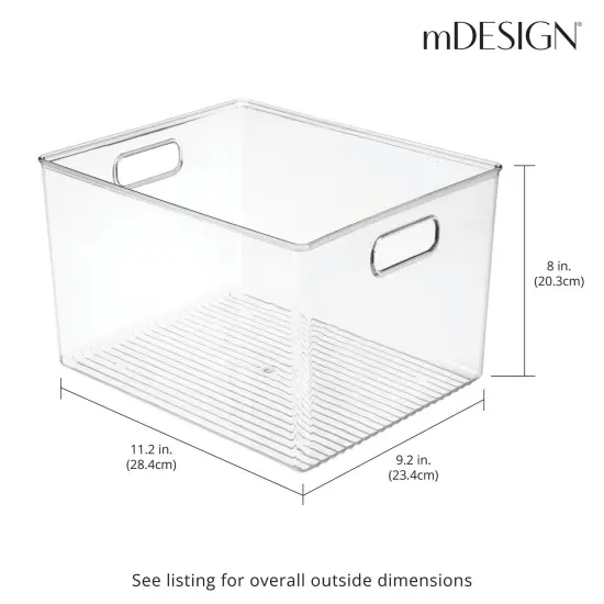 mDesign Plastic Stackable Storage Organizer Container Bin with Handles {3}