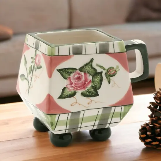Hand Painted Ceramic Romantic Rose Mug, Home D&eacute;cor, Gift for Her, Gift for Mom, Kitchen D&eacute;cor, Valentine&rsquo;s Day D&eacute;cor, Romantic D&eacute;cor {2}