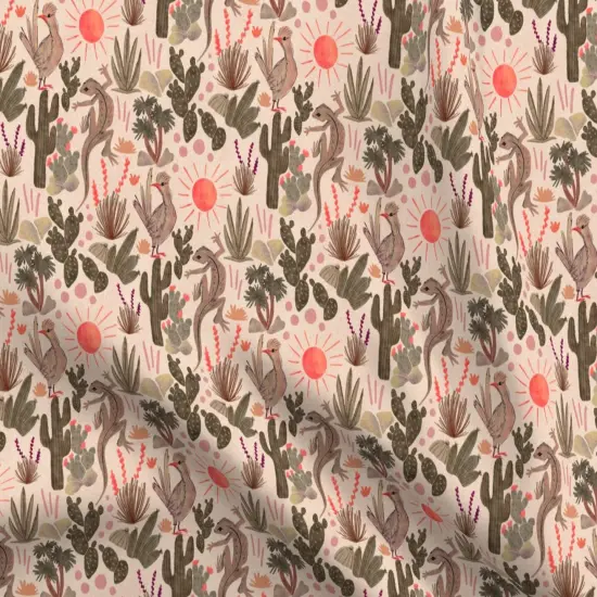 Various Fabrics by the Yard or Fat Quarter Desert Earth Tones Sun Lizards Cactus Garden Southwestern Custom Printed Fabric by Spoonflower {5}