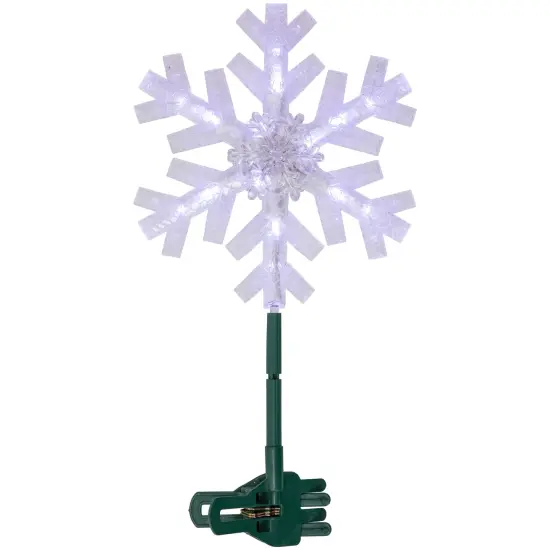 Northlight 14.75" LED Lighted Clip-On Snowflake Christmas Tree Topper, White Lights {3}