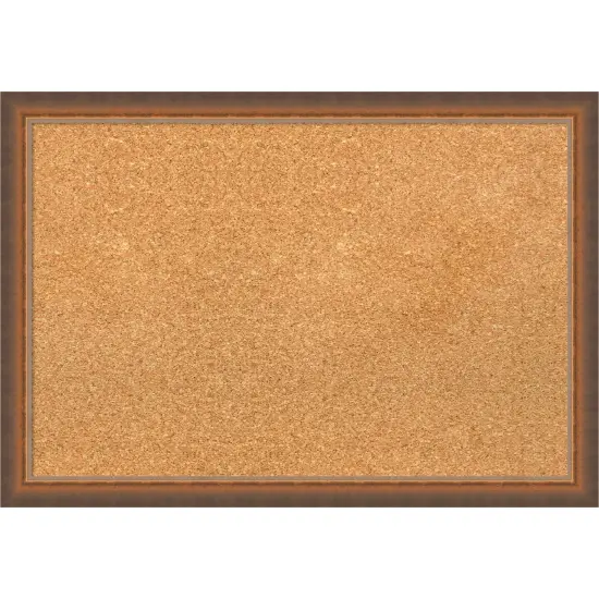 Two Tone Wood Framed Corkboard, Natural Cork Blue Copper {7}