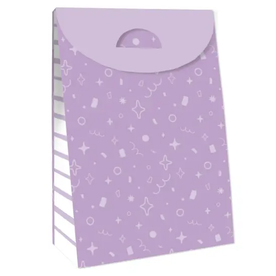 Big Dot of Happiness Purple Confetti Stars - Simple Gift Favor Bags - Party Goodie Boxes - Set of 12 {4}