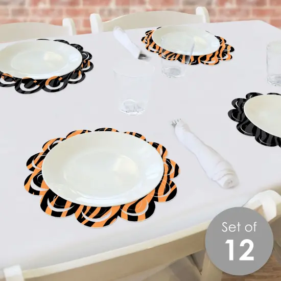 Big Dot of Happiness Tiger Print - Jungle Party Round Table Decorations - Paper Chargers - Place Setting For 12 {3}