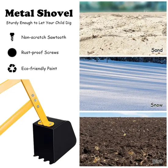 Costway Heavy Duty Kid Ride-on Sand Digger Digging Scooper Excavator for Sand Toy {4}