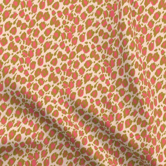 Various Fabrics by the Yard or Fat Quarter Bright Leopard Pink Peach Jungle Cat Spots Boho Custom Printed Fabric by Spoonflower {5}