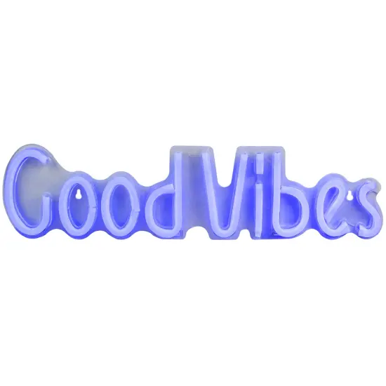 Northlight LED Good Vibes Neon Lighted Wall Sign - 19" Blue {3}