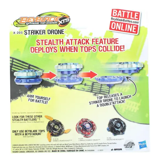 Beyblade XTS Stealth Battlers Battle Top w/ Launcher - Striker Drone {3}