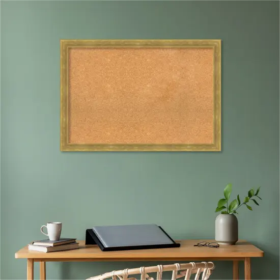 Angled Wood Framed Corkboard, Natural Cork Gold {5}