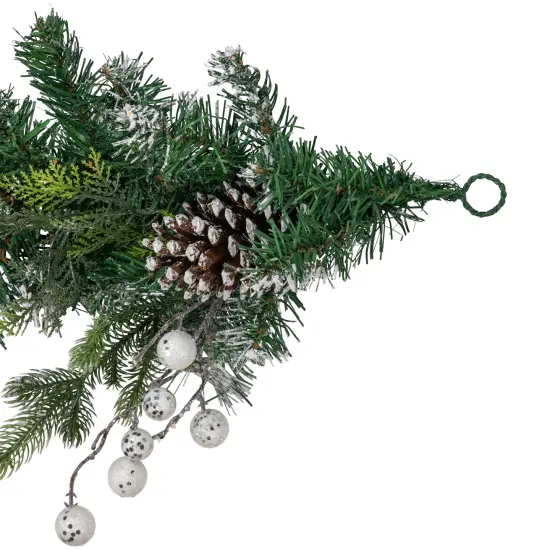 Northlight 6' Green Pine Frosted Artificial Christmas Garland with Pinecones and Ornaments, Unlit {7}