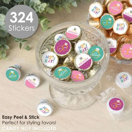 Big Dot of Happiness Just Engaged - Colorful - Engagement Party Small Round Candy Stickers - Party Favor Labels - 324 Count {3}
