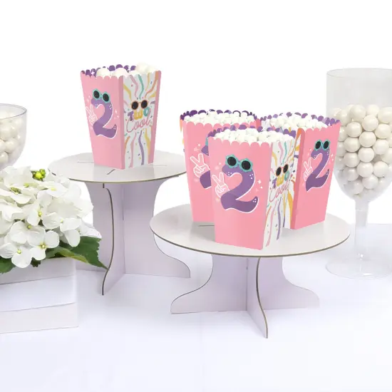 Big Dot of Happiness Two Cool - Girl - Pastel 2nd Birthday Party Favor Popcorn Treat Boxes - Set of 12 {4}