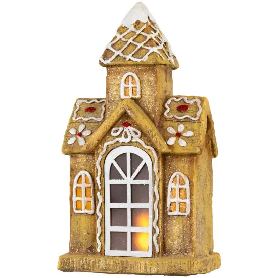 Northlight LED Lighted Gingerbread House with Icing Accents Christmas Decoration - 16" Brown {6}