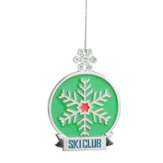 Midwest 3.75" Ski Club Christmas Charm Ornament Green {1}