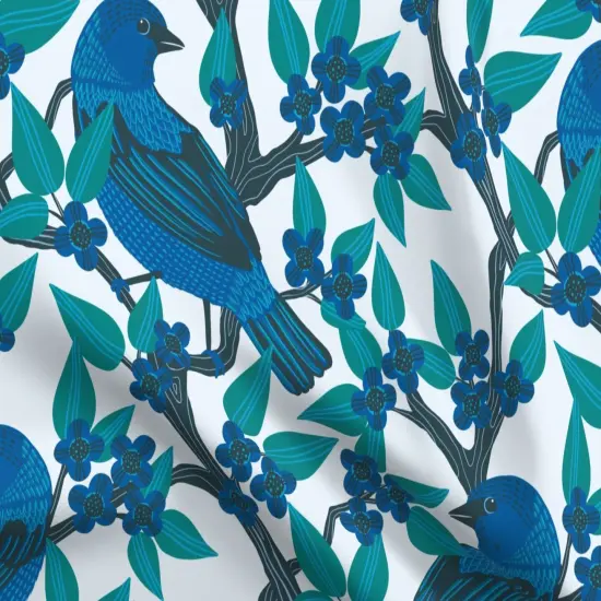 Various Fabrics by the Yard or Fat Quarter Birds Woods Tree Branches Nature Large Scale Songbird Custom Printed Fabric by Spoonflower {5}