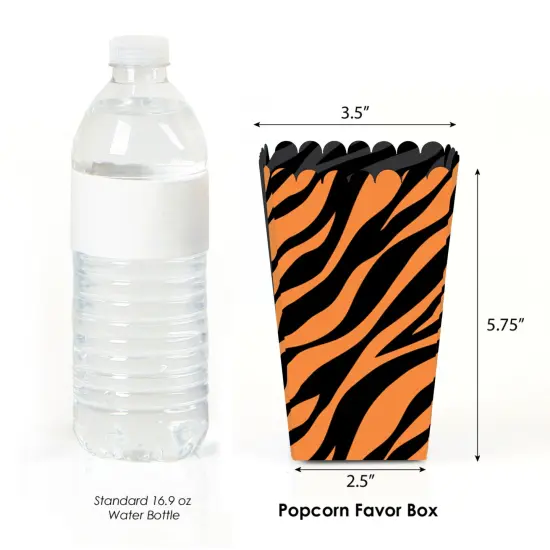 Big Dot of Happiness Tiger Print - Jungle Party Favor Popcorn Treat Boxes - Set of 12 {3}