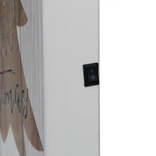 Northlight 11.75" Lighted Brown Tree "Have Yourself A Merry Little Christmas" Wall Plaque Gray {4}