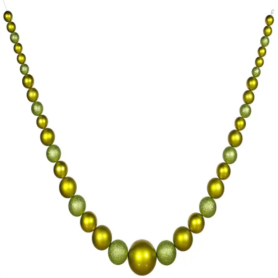 Vickerman Artificial Christmas Shatterproof Ball Garland - 11' - Kiwi Green - Unlit {1}