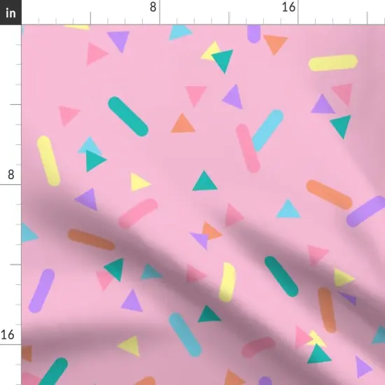 Various Fabrics by the Yard or Fat Quarter Pink Sprinkles Party 80S Colorful Pastel Shapes Bubblegum Kids Girl Custom Printed Fabric by Spoonflower {2}