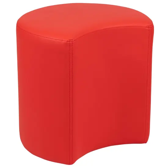Emma and Oliver 18"H Soft Seating Flexible Moon Backless Chair for Classrooms and Common Spaces Red {2}