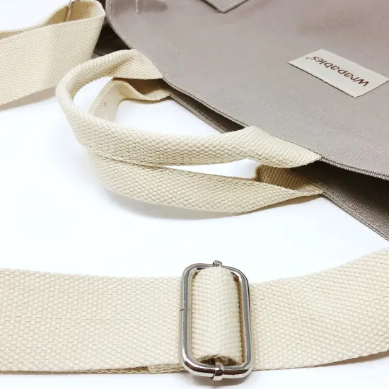 Wrapables Canvas Tote Bag for Women, Casual Cross Body Shoulder Handbag Gray {5}