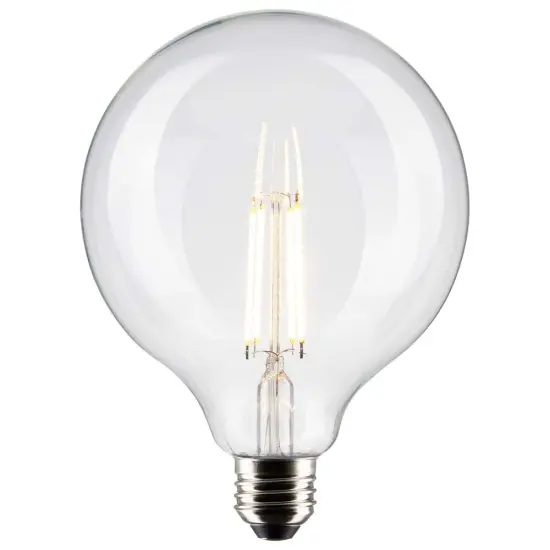 Satco 8w G40 Globe Filament LED 4000K Medium Base Dimmable - 100w equiv Cool White {2}