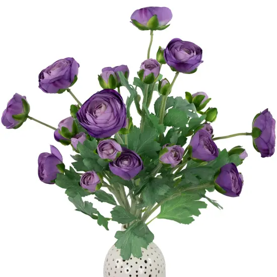 Northlight Real Touch&trade; Purple Ranunculus Artificial Floral Sprays, Set of 6 - 21" {6}