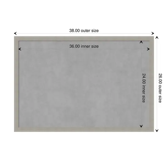 Woodgrain Stripe Wood Framed Magnetic Board Woodgrain Grey {1}