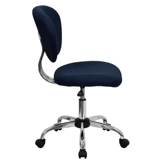 Emma and Oliver Mid-Back Mesh Padded Swivel Task Office Chair with Chrome Base White {10}