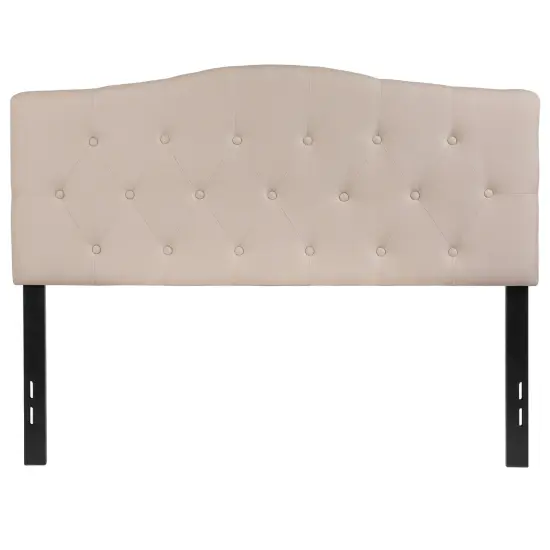 Emma and Oliver Arched Button Tufted Upholstered Headboard {3}