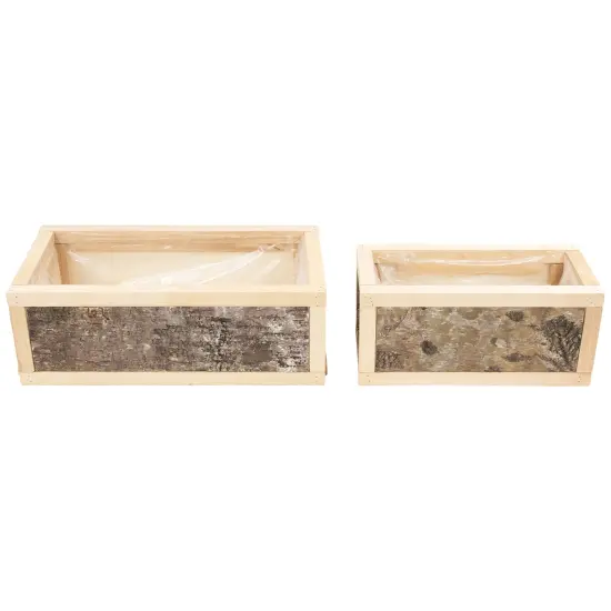 Northlight Rustic Wooden Storage Boxes- 15.5" - Set of 2 Beige {1}