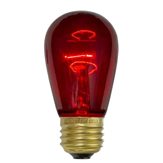 Northlight Transparent Incandescent S14 Edison Style Christmas Replacement Bulbs - Red - Pack of 25 {1}