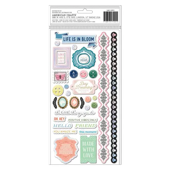 BoBunny Brighton Thickers Stickers 68/Pkg-Beautiful Things Phrase/Chipboard {2}