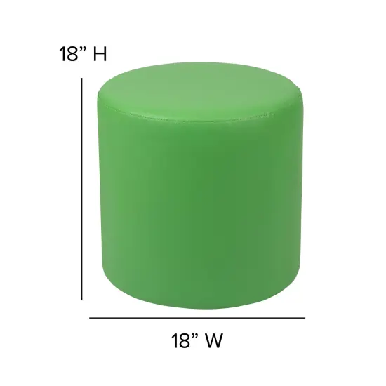 Emma and Oliver 18"H Soft Seating Flexible Circle Backless Chair for Classrooms and Common Spaces Green {5}