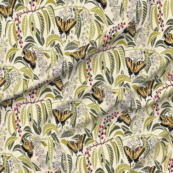 Various Fabrics by the Yard or Fat Quarter Butterfly Botanical Floral Swallowtail Butterflies Large Scale Custom Printed Fabric by Spoonflower {6}