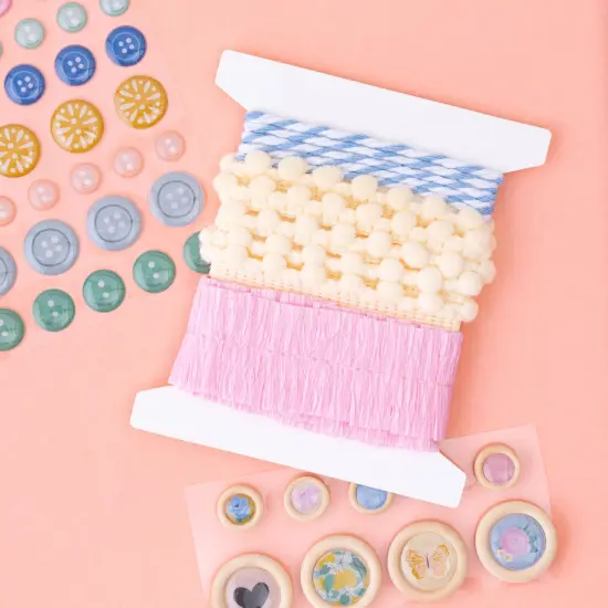 Maggie Holmes Parasol Embellishment Mix 72/Pkg-Buttons, Dots, Ribbon & Twine {4}