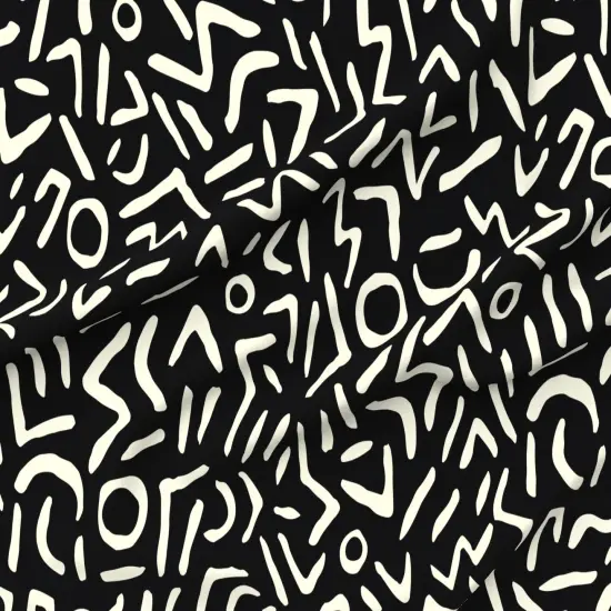 Various Fabrics by the Yard or Fat Quarter Geometric Abstract Bold Graphic Artistic Tribal Style Black Ivory Custom Printed Fabric by Spoonflower {6}