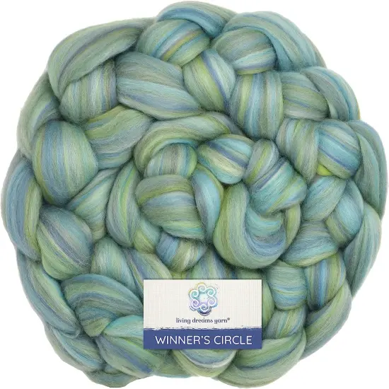 100% Superfine Merino Fiber: Winner's Circle. Soft Combed Top Roving Color Blend for Spinning, Felting, Weaving Tidepool {1}