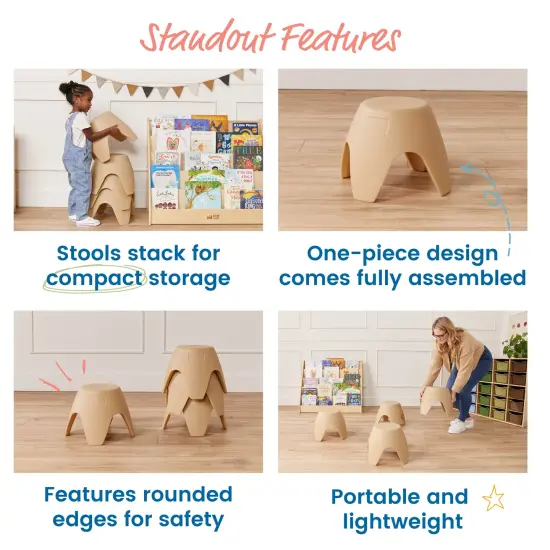 Ayana Stool Set, Flexible Seating, 4-Pack Sand {5}