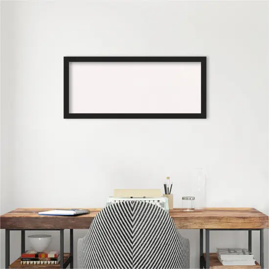 Grace Narrow Framed Corkboard, White Cork Metallic Black {6}