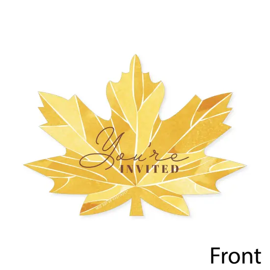 Big Dot of Happiness Fall Foliage - Shaped Fill-In Invitations - Autumn Leaves Party Invitation Cards with Envelopes - Set of 12 {4}