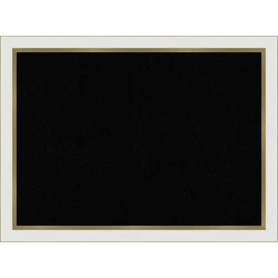 Eva Narrow Framed Corkboard, Black Cork Eva White Silver {7}