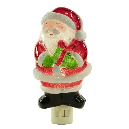 Northlight Santa with Gift Frosted Christmas Night Light - 6.75" Red {1}