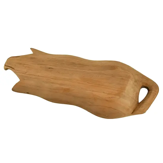 Hand Carved Pig Shaped Decorative Wooden Serving Tray 15 Inch {4}