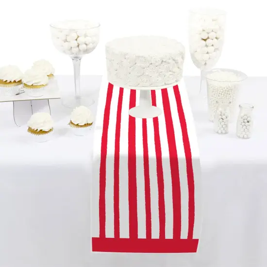 Big Dot of Happiness Red Stripes - Petite Simple Party Paper Table Runner - 12 x 60 inches {3}