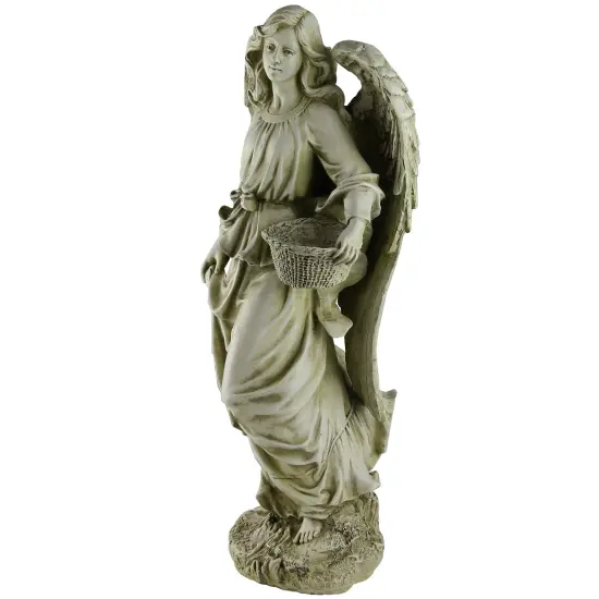 Roman Joseph's Studio Angel with Basket Outdoor Garden Statue - 17.75" Green {3}