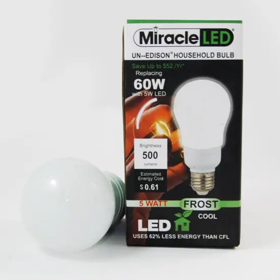 Miracle LED Un-Edison 5w 120v A19 Frosted Cool White E26 Light Bulb - 60w equiv. {2}