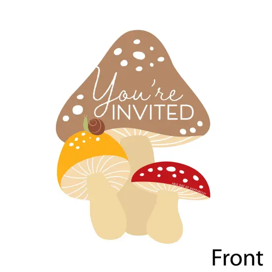 Big Dot of Happiness Wild Mushrooms - Shaped Fill-In Invitations - Red Toadstool Party Invitation Cards with Envelopes - Set of 12 {4}