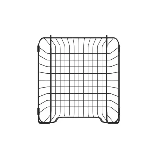 Oceanstar Stackable Metal Wire Storage Basket Set for Pantry, Countertop, Kitchen or Bathroom, Black, Set of 2 {7}