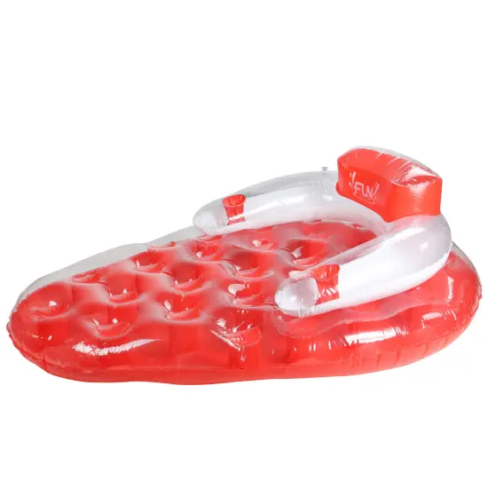 Pool Central 65'' Red and White Inflatable Strawberry Pool Water Lounge Float {1}
