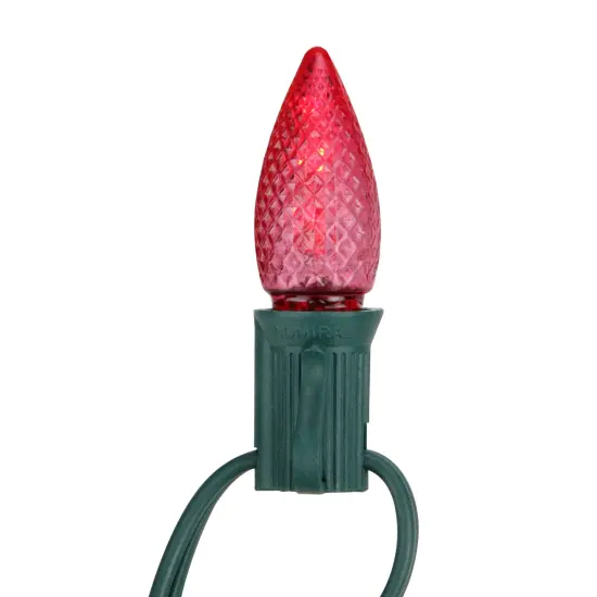 Sienna Pack of 4 Faceted Transparent Red LED C7 Christmas Replacement Bulbs {3}